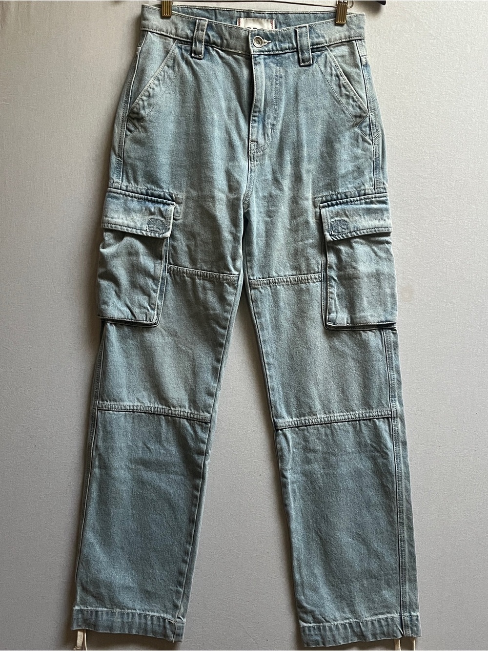 BDG Skate Fit Men's Light Blue Denim Cargo Pants Size 28 - 30" waist